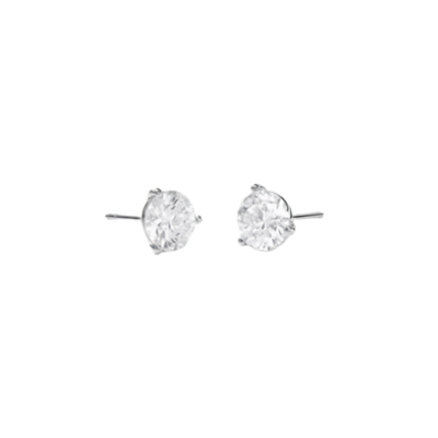 Round brilliant lab-grown diamond stud earrings in a minimal white gold setting